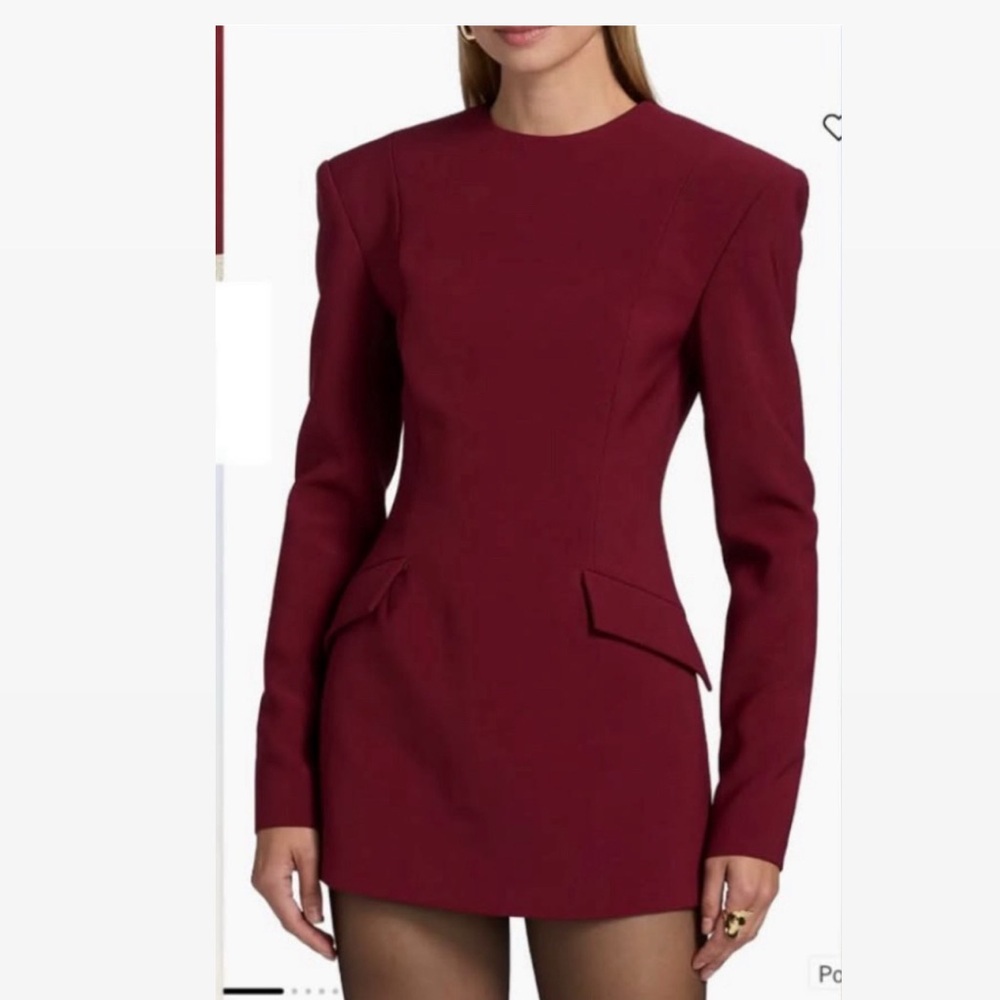 Ronny Kobo Collection Deep Red Long Sleeve Dress